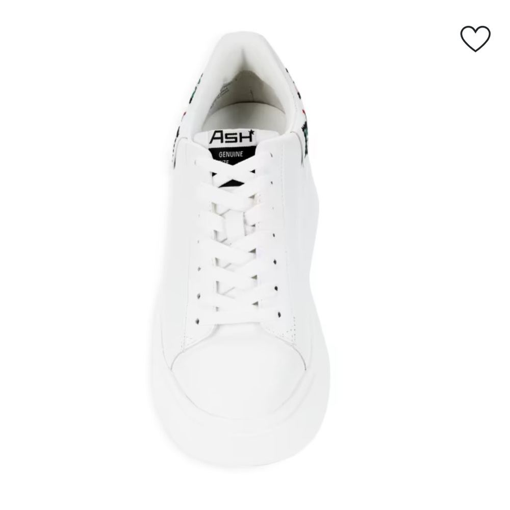 Ash Moby White Leather Platform Sneakers With Box